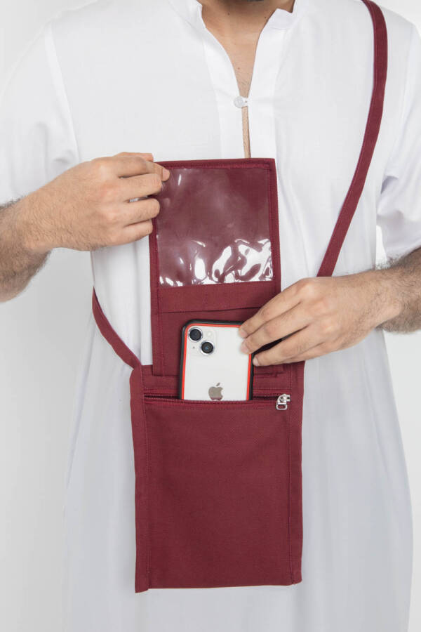 Men Meditation Maroon Sling Bag - Image 2