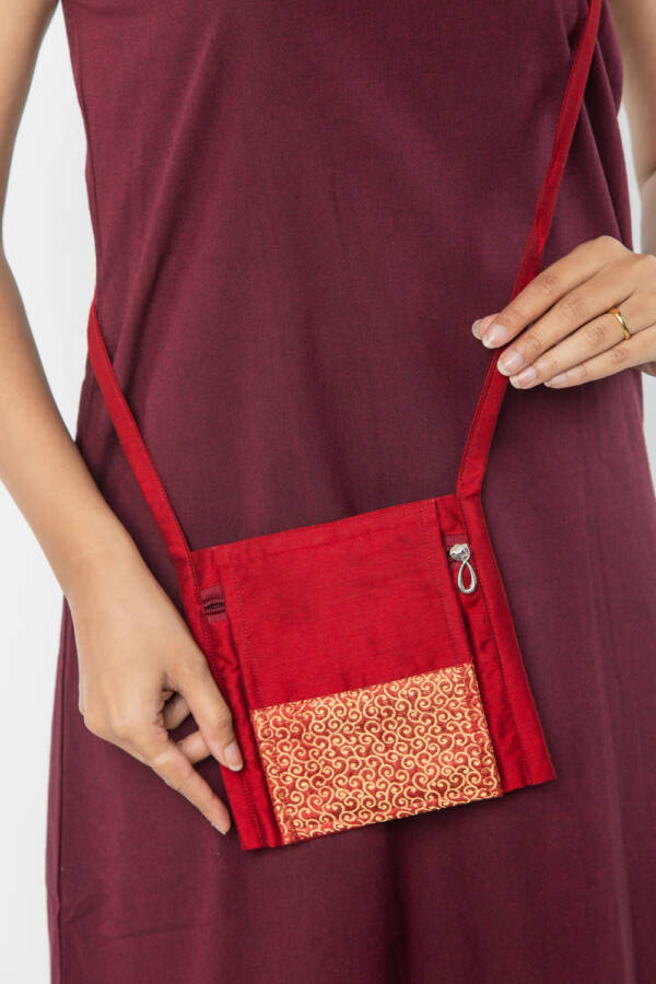 Women Meditation Maroon Sling Bag - Image 3