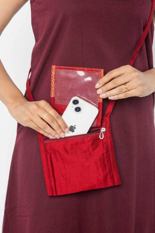 Women Meditation Maroon Sling Bag - Image 5