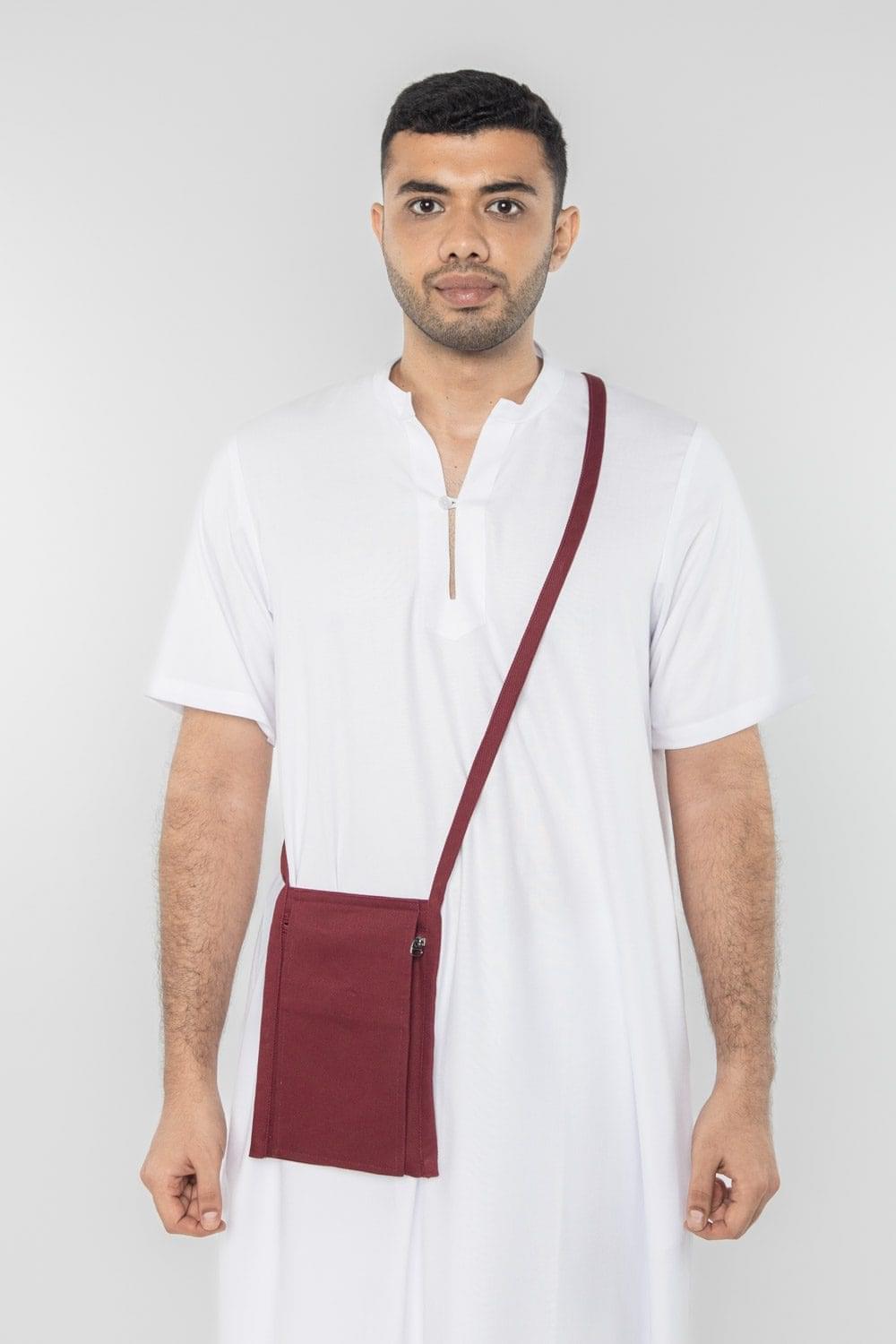 Men's maroon sling bag