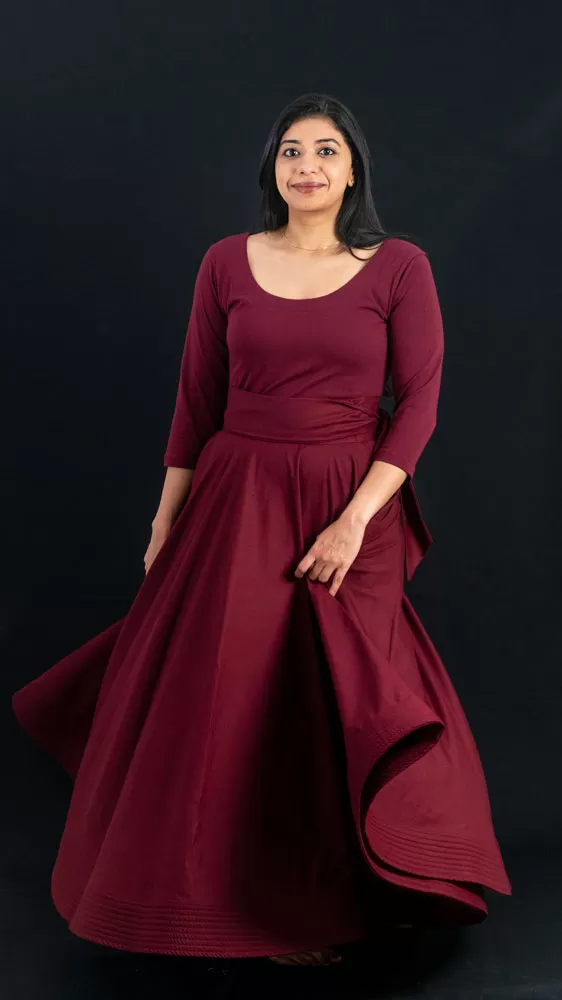 Maroon Sufi Whirling Skirt